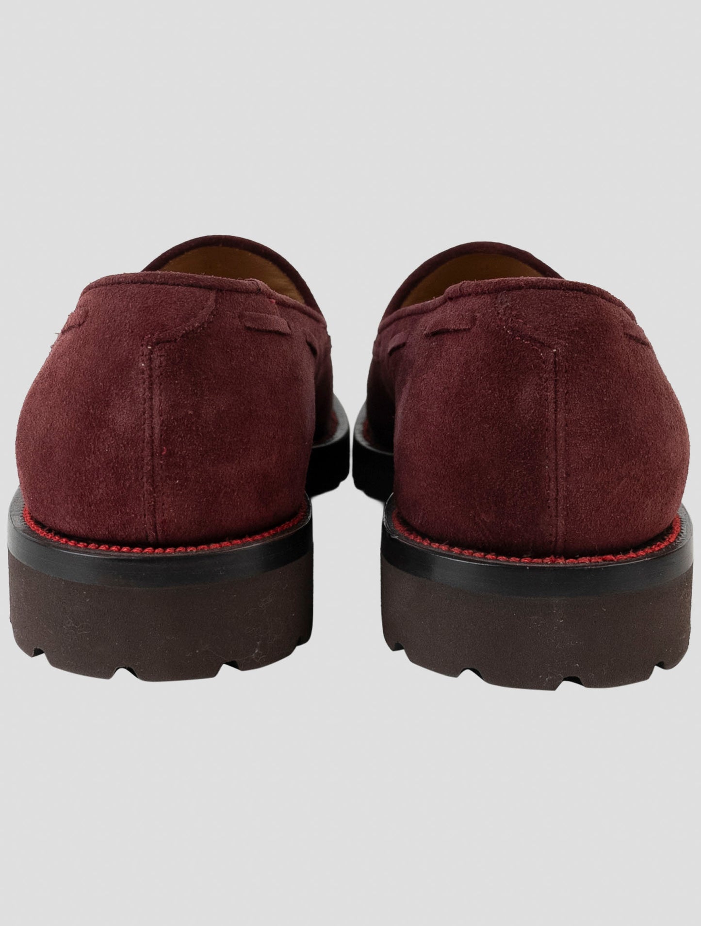 Kiton Burgundy Leather Suede Loafers