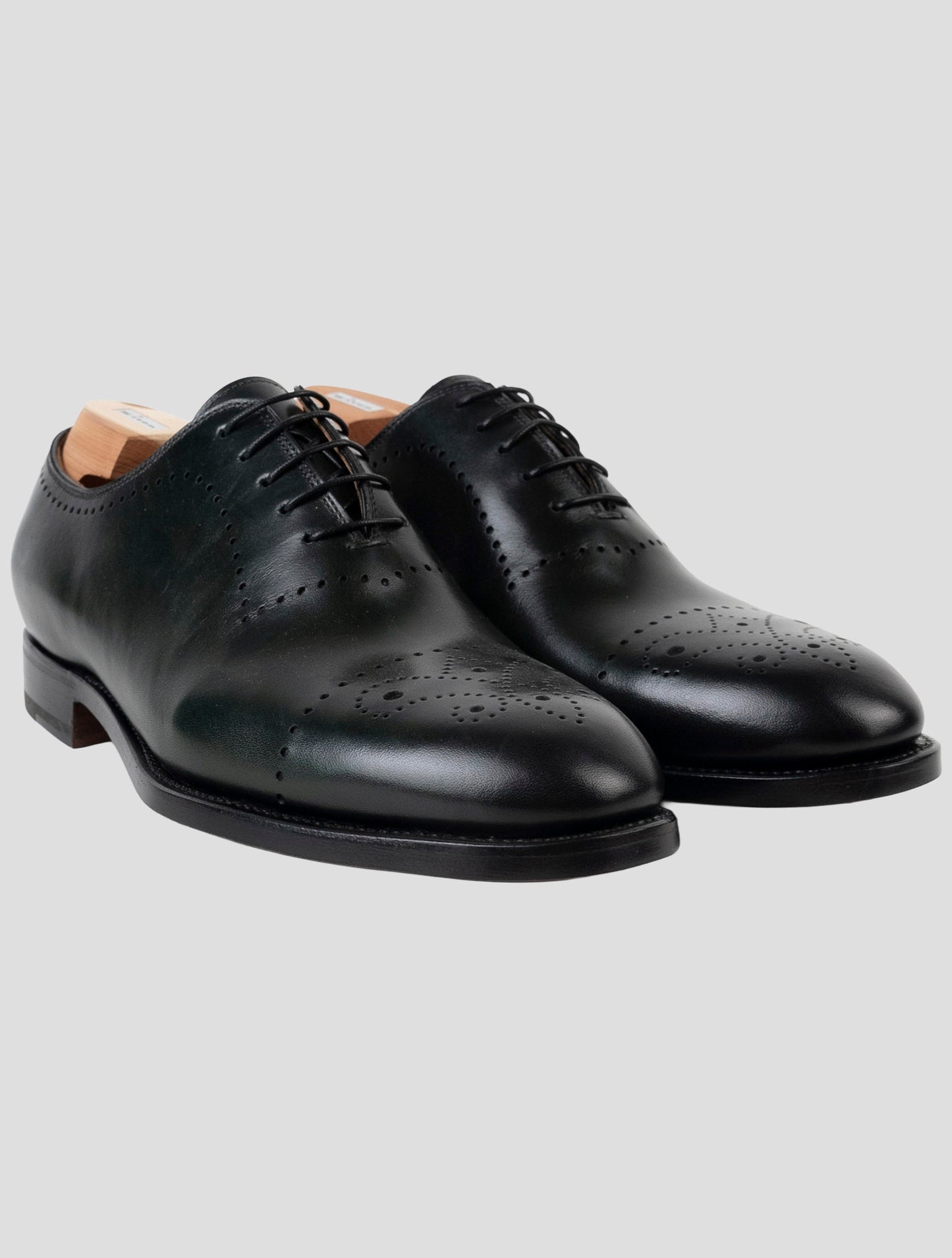 Kiton Green Leather Dress Shoes