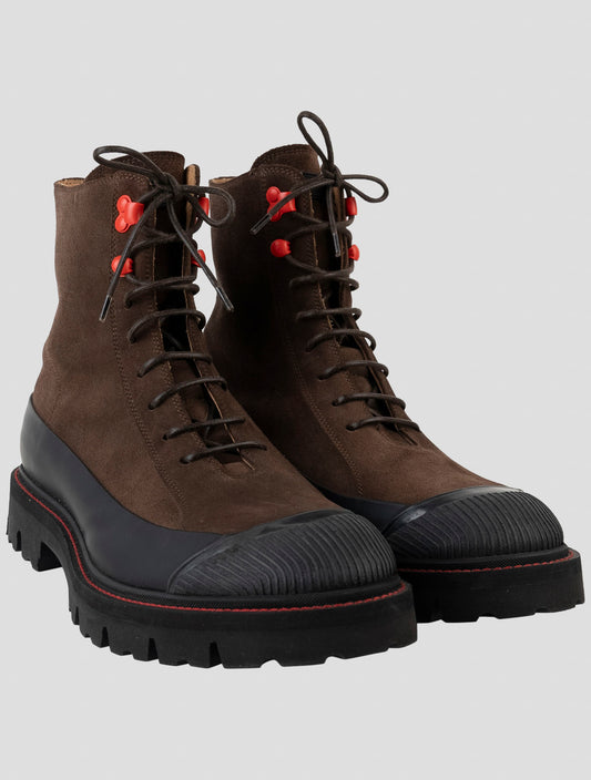 Kiton Brown Leather Suede Boots