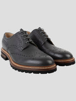 Kiton Gray Leather Dress Shoes