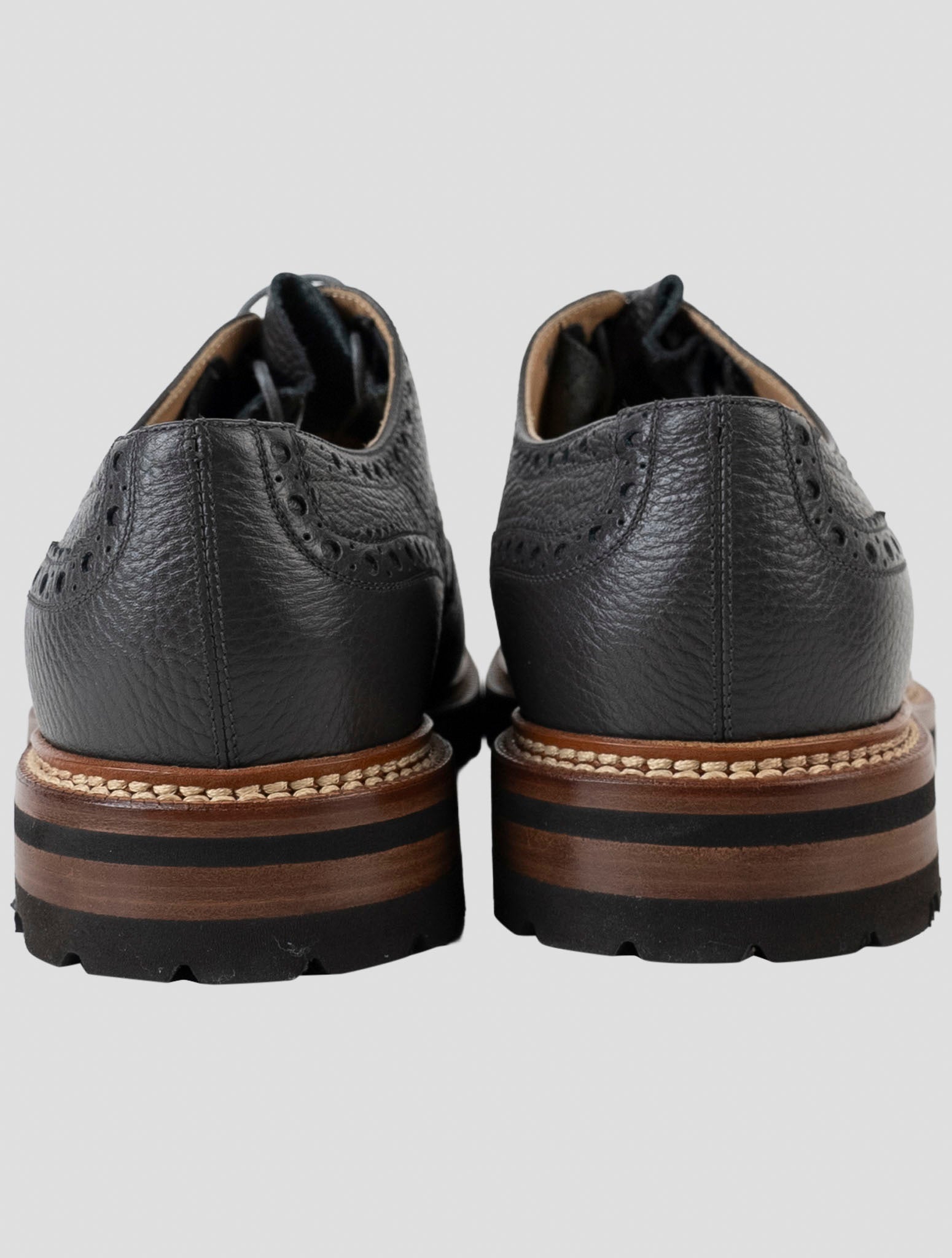 Kiton Gray Leather Dress Shoes