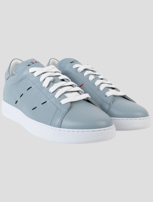 Kiton Gray Leather Sneakers