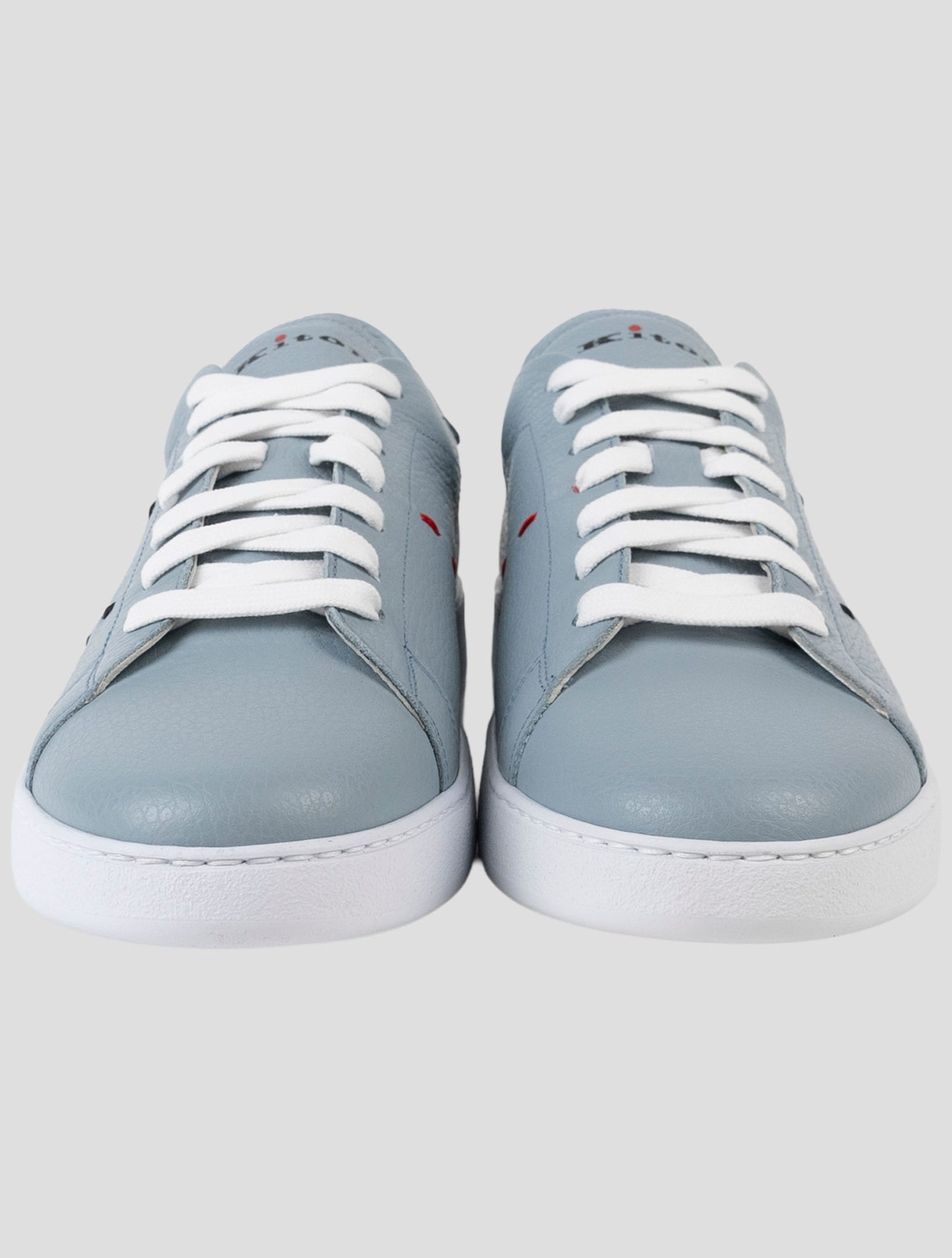 Kiton Gray Leather Sneakers