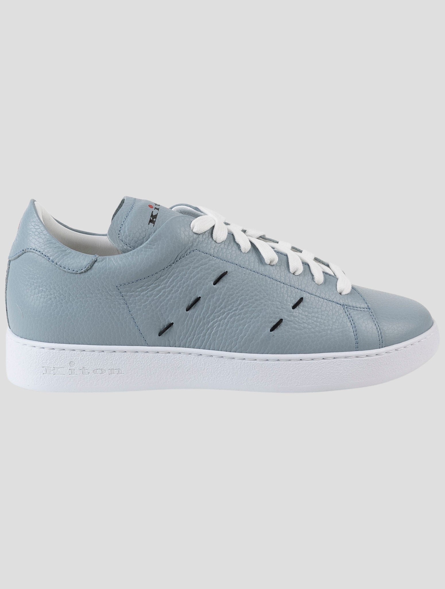 Kiton Gray Leather Sneakers