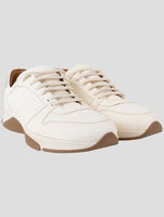 Kiton Beige Leather Sneakers