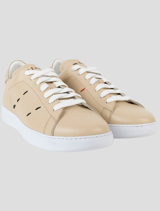 Kiton Beige Leather Sneakers