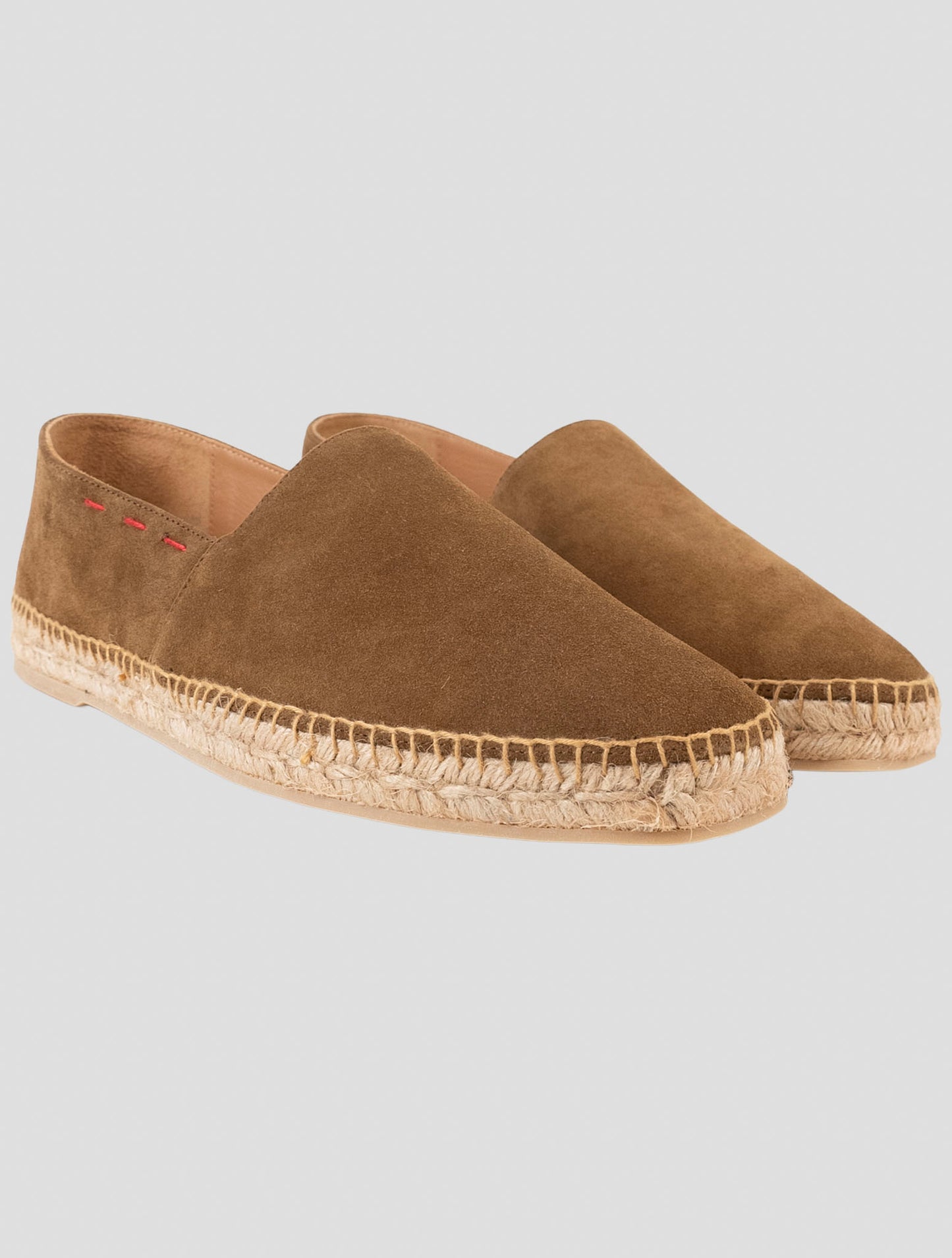 Kiton Brown Leather Suede Espadrillas