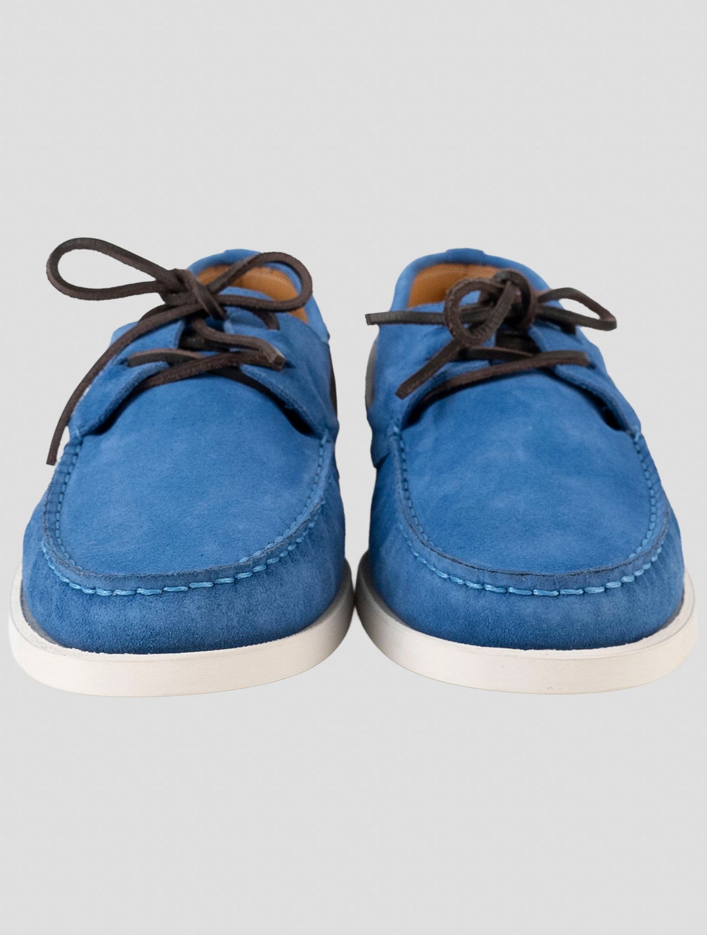 Kiton Blue Leather Suede Loafers