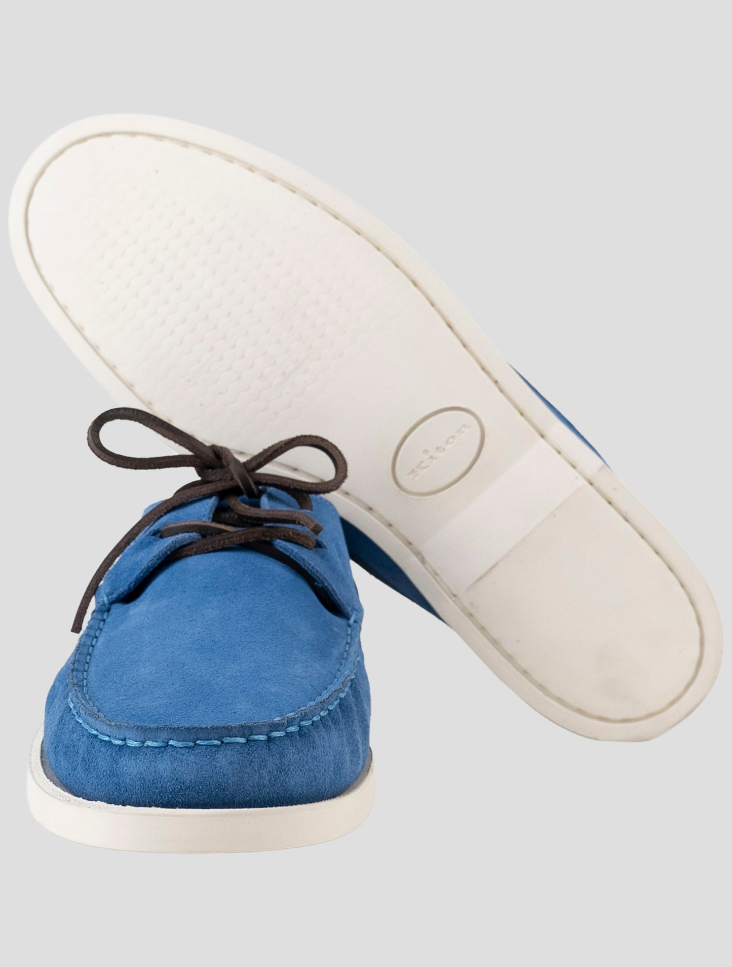 Kiton Blue Leather Suede Loafers