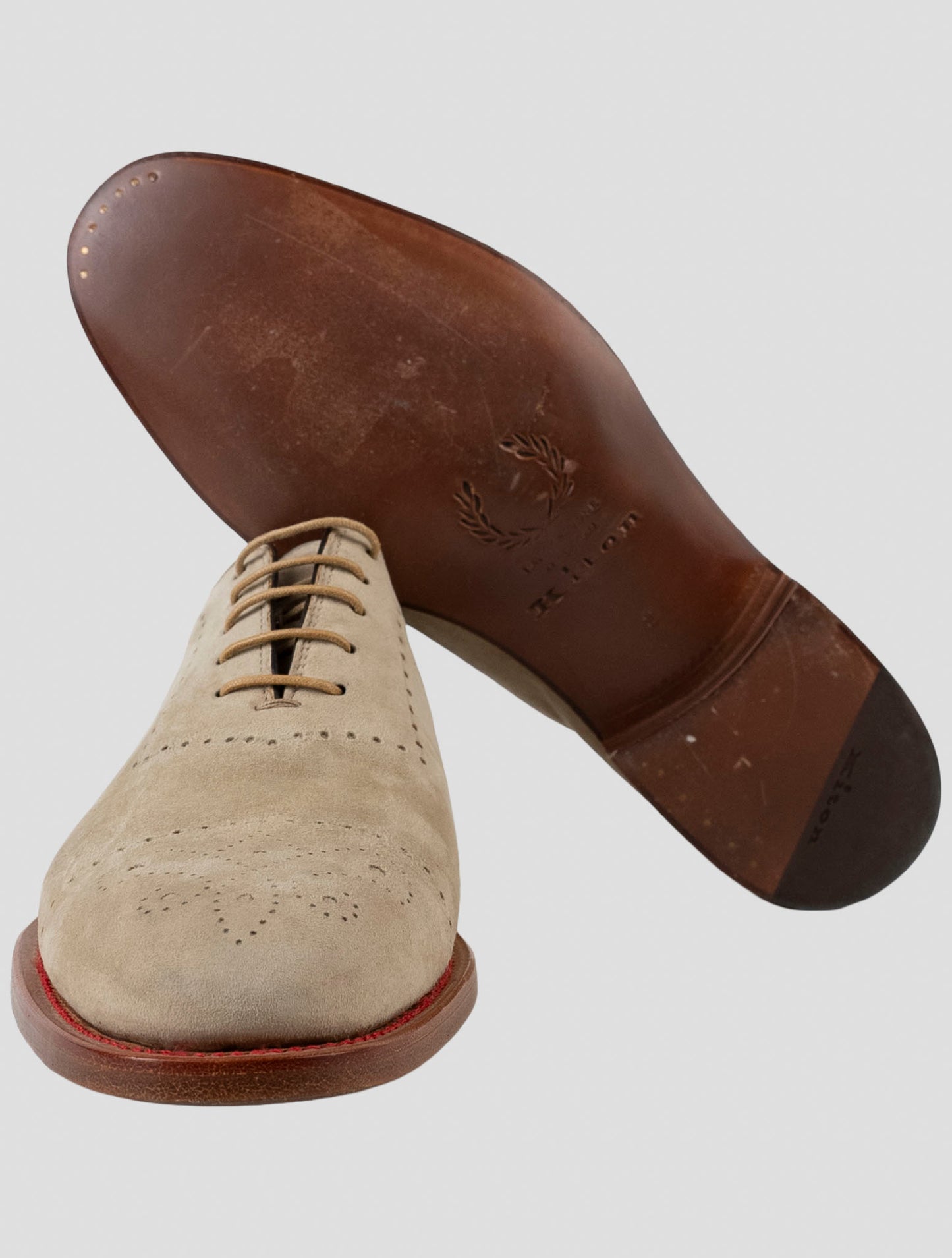 Kiton Blue Leather Suede Dress Shoes