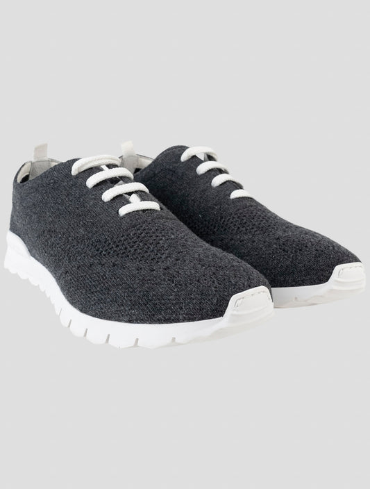 Kiton Gray Cashmere Sneakers