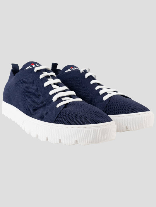 Kiton Blue Cotton Ea Sneakers