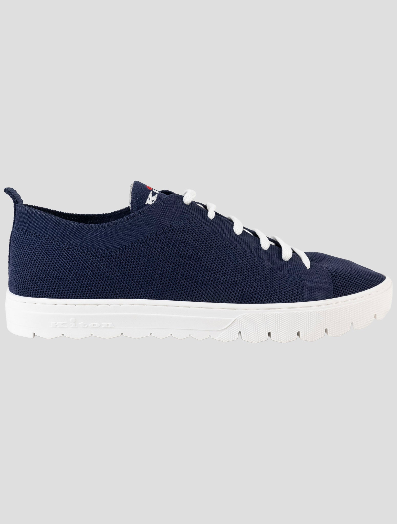 Kiton Blue Cotton Ea Sneakers