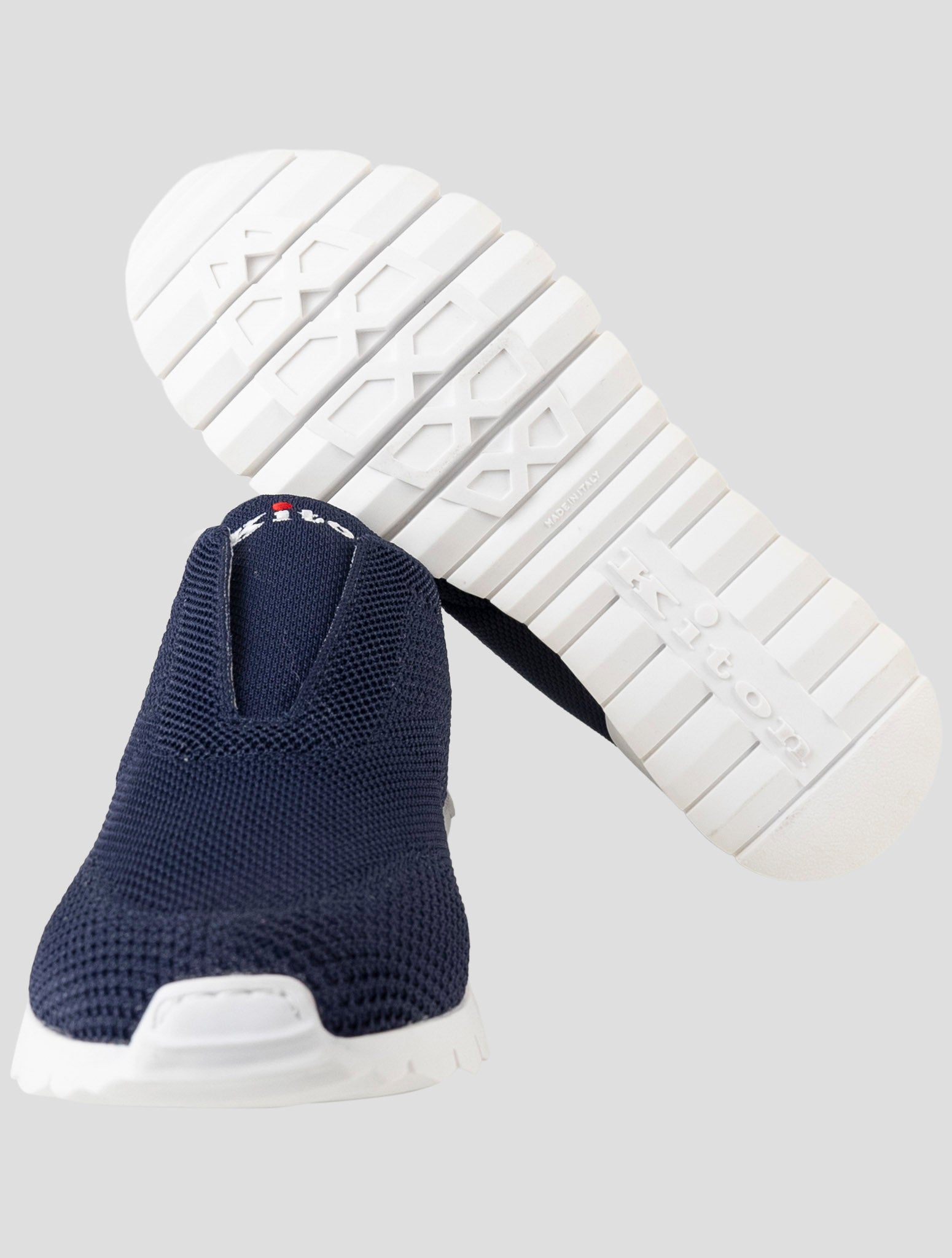 Kiton Blue Cotton Ea Sneakers