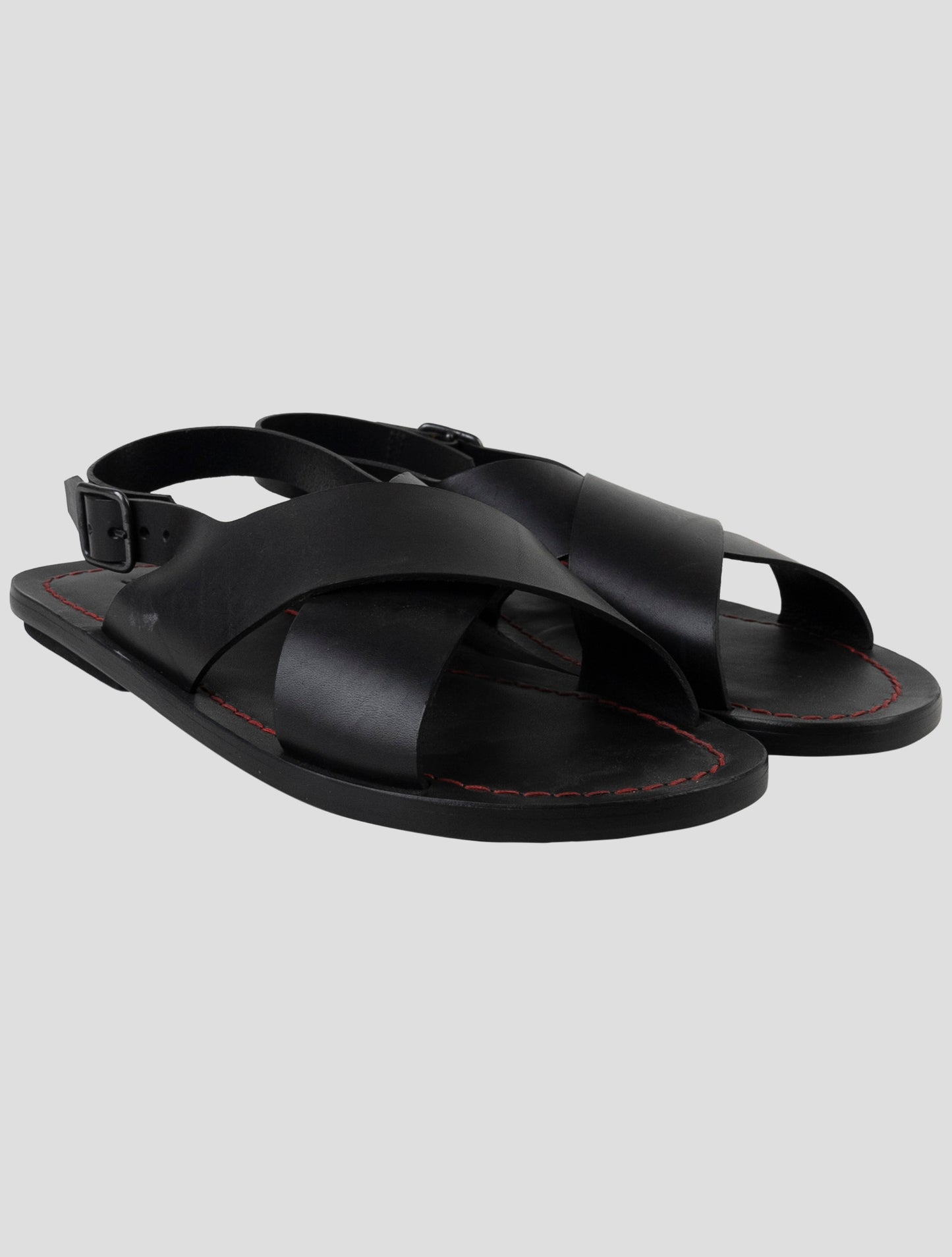 Kiton Black Leather Slippers