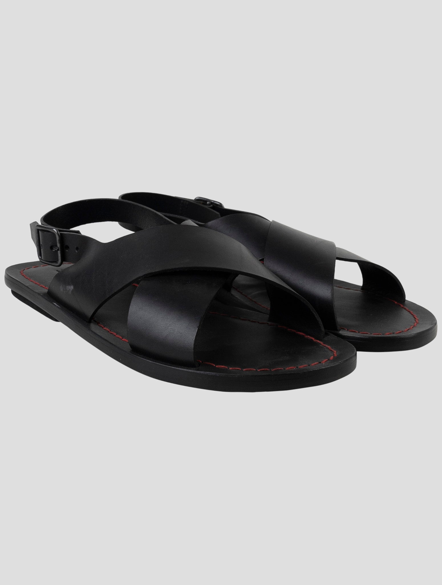 Kiton Black Leather Slippers