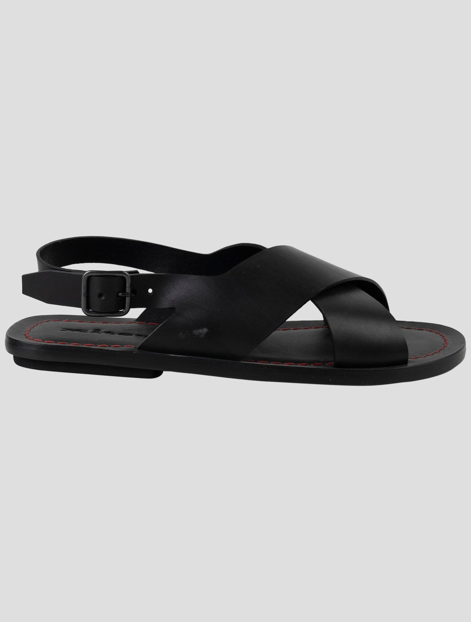Kiton Black Leather Slippers