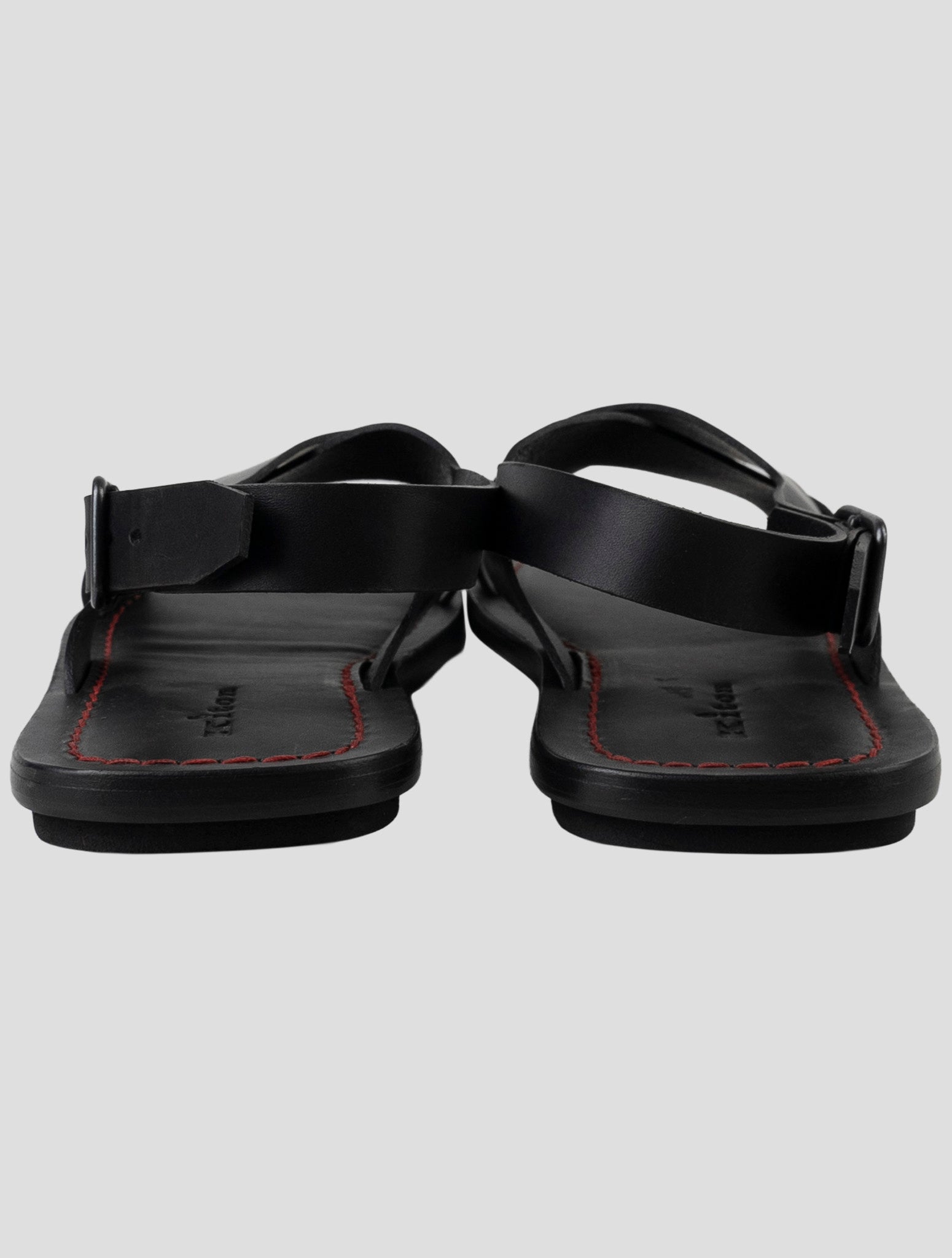 Kiton Black Leather Slippers