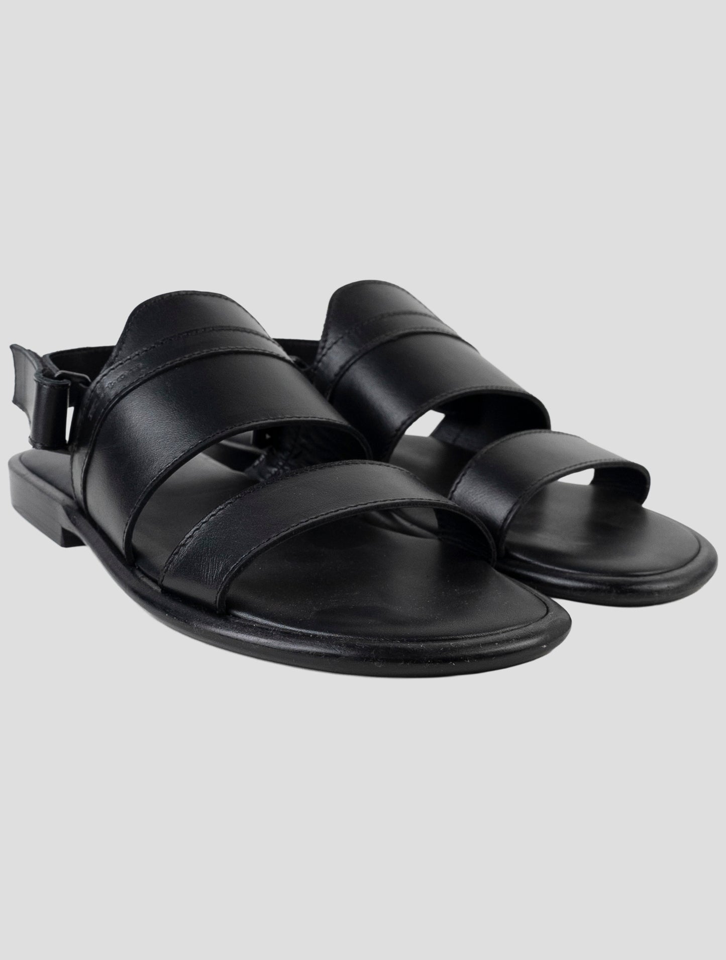 Kiton Black Leather Slippers