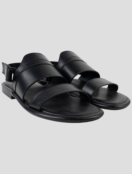 Kiton Black Leather Slippers