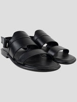 Kiton Black Leather Slippers