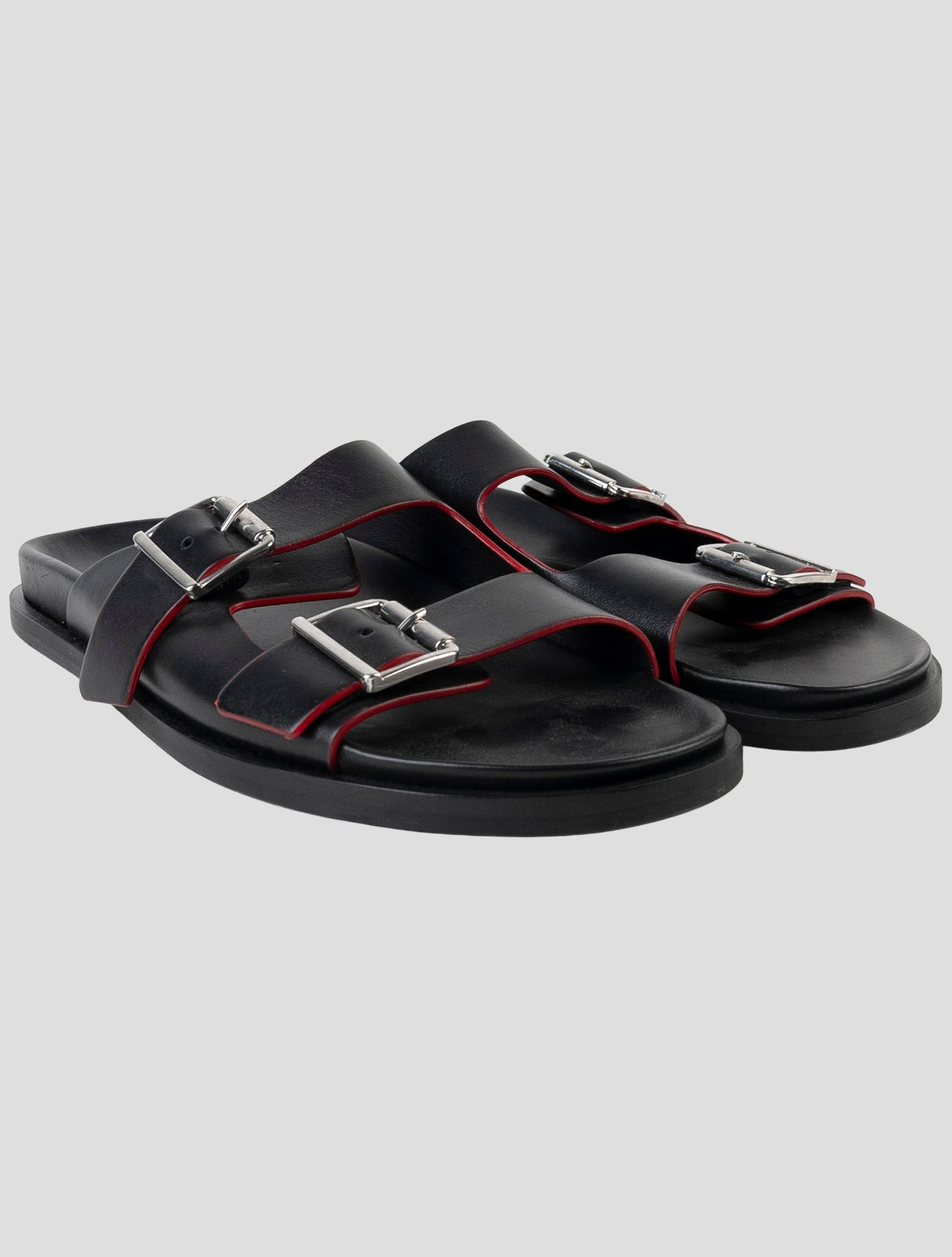 Kiton Black Leather Slippers
