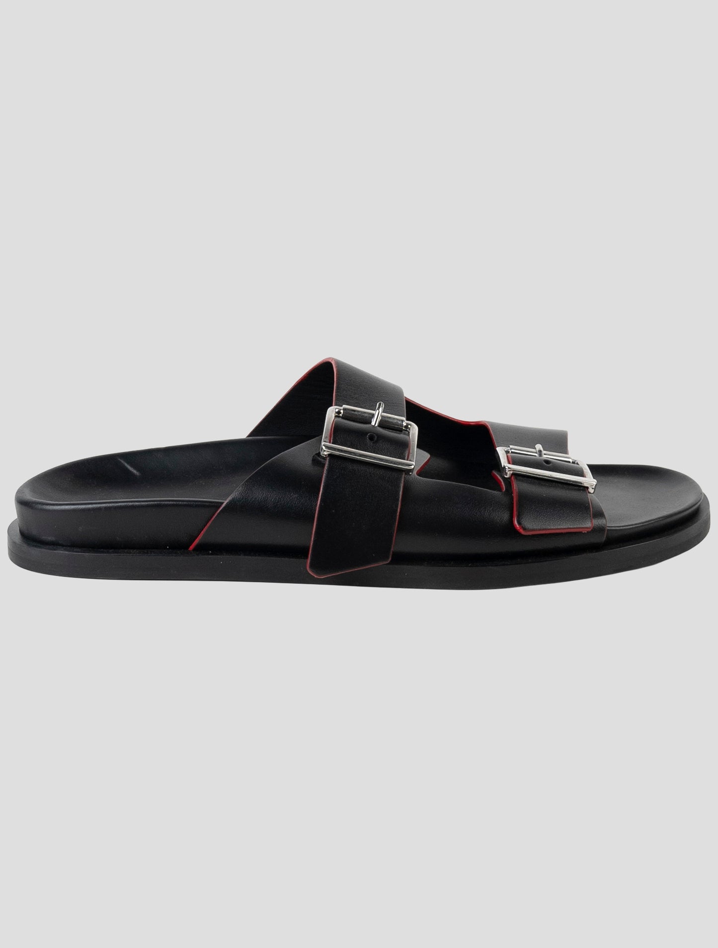 Kiton Black Leather Slippers