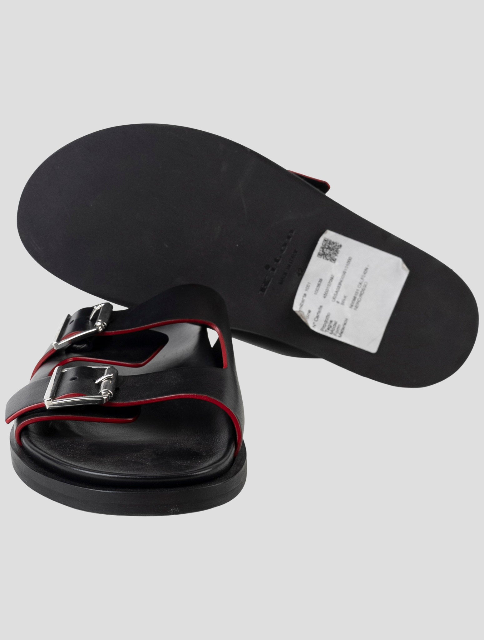 Kiton Black Leather Slippers