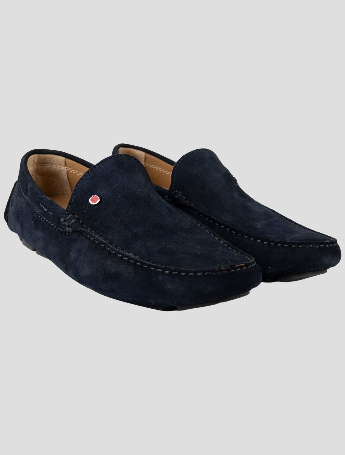 Kiton Blue Leather Suede Loafers