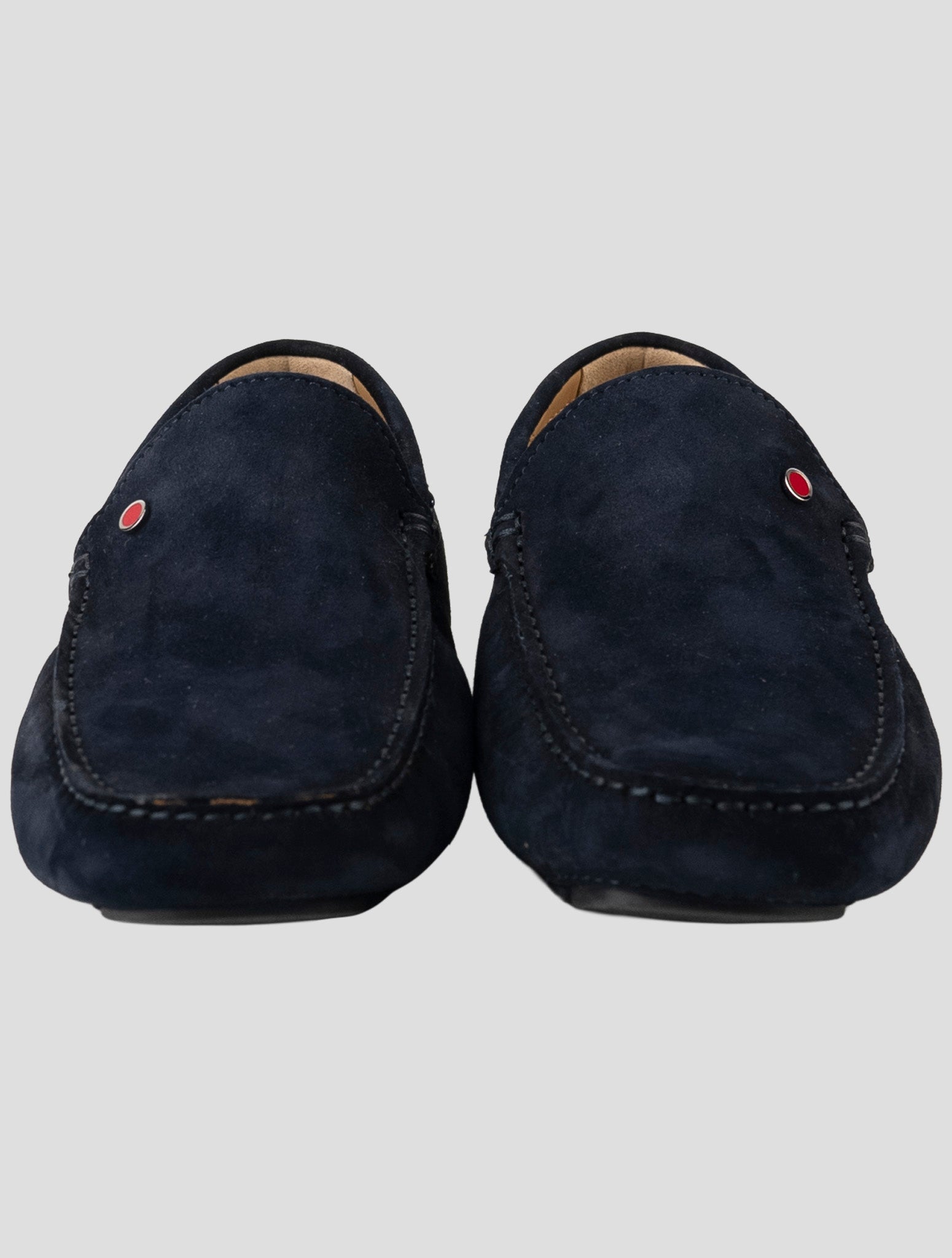 Kiton Blue Leather Suede Loafers