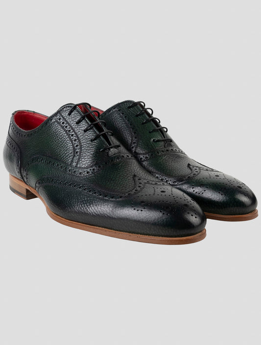 Kiton Green Leather Dress Shoes
