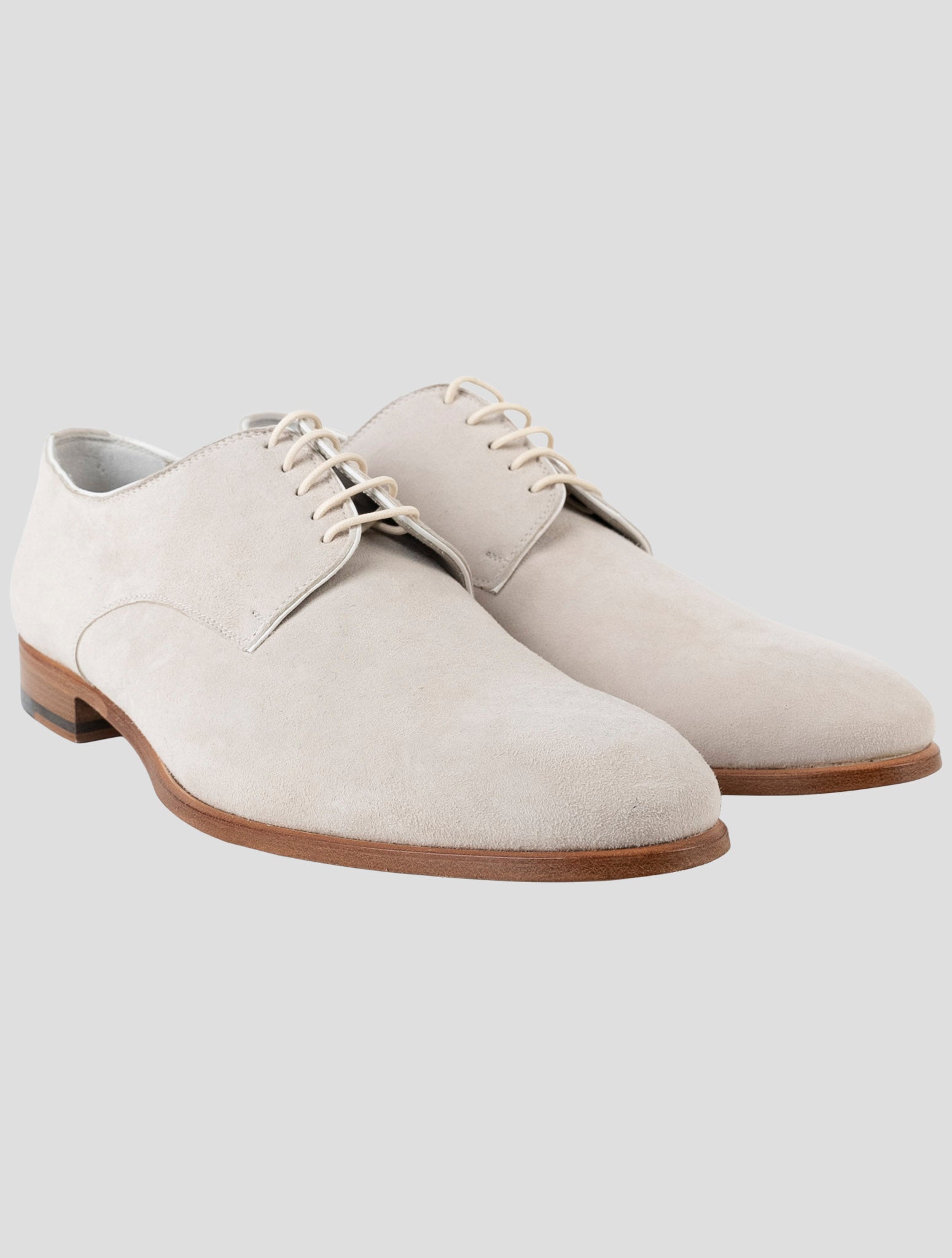Kiton Beige Leather Suede Dress Shoes