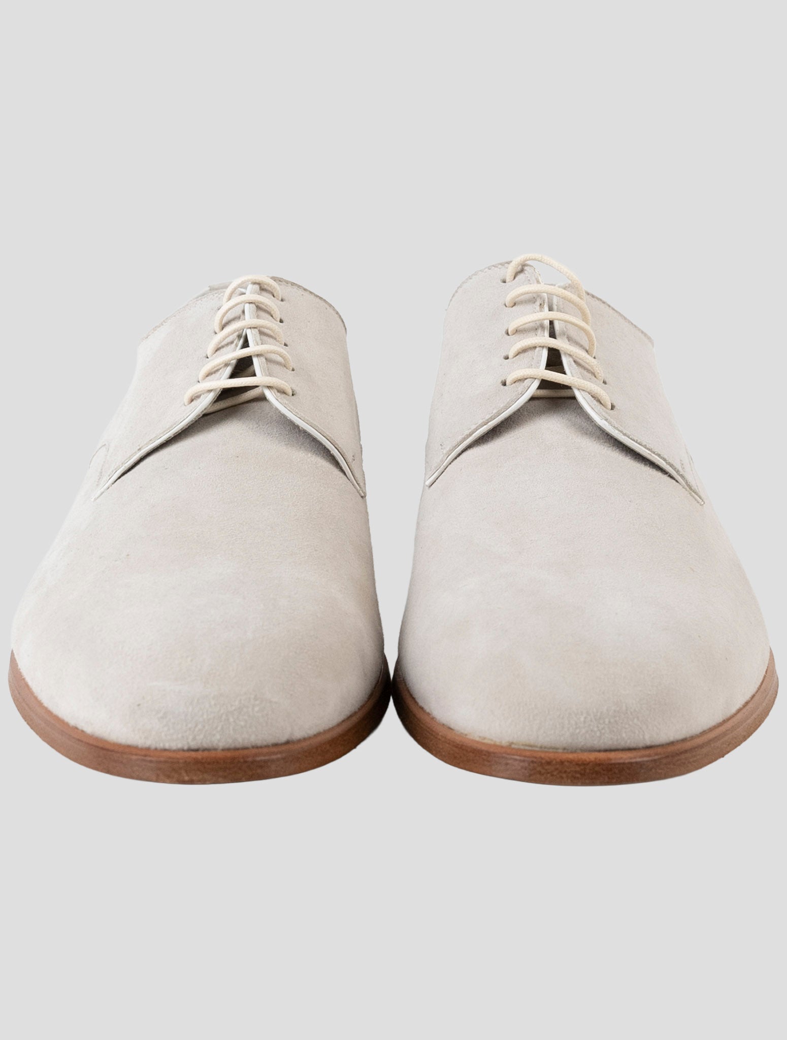 Kiton Beige Leather Suede Dress Shoes