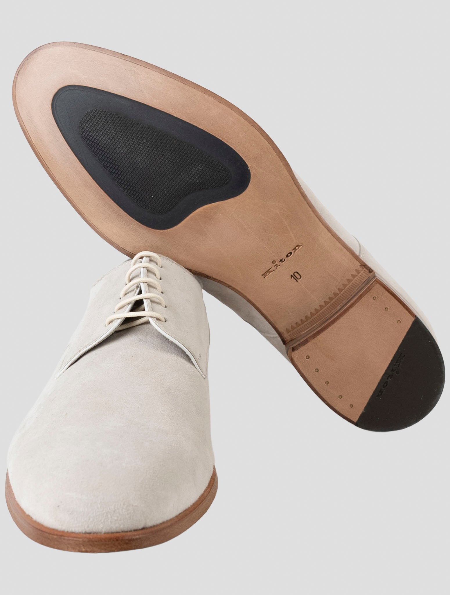 Kiton Beige Leather Suede Dress Shoes
