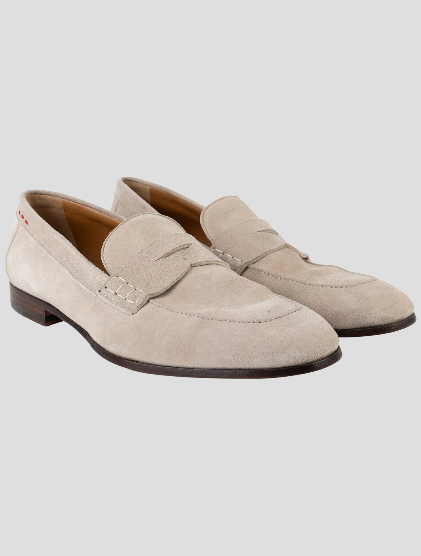 Kiton Beige Leather Suede Loafers