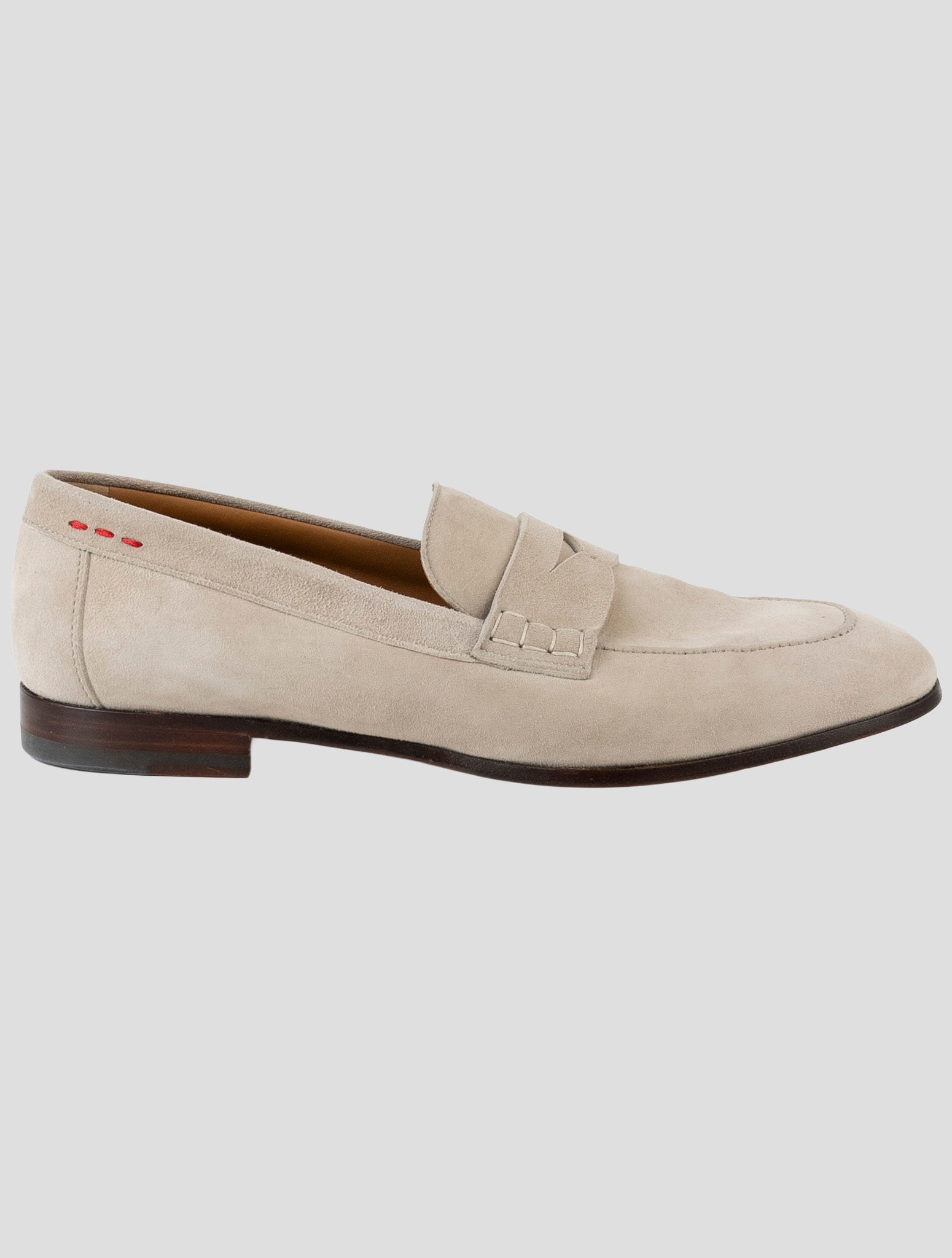 Kiton Beige Leather Suede Loafers