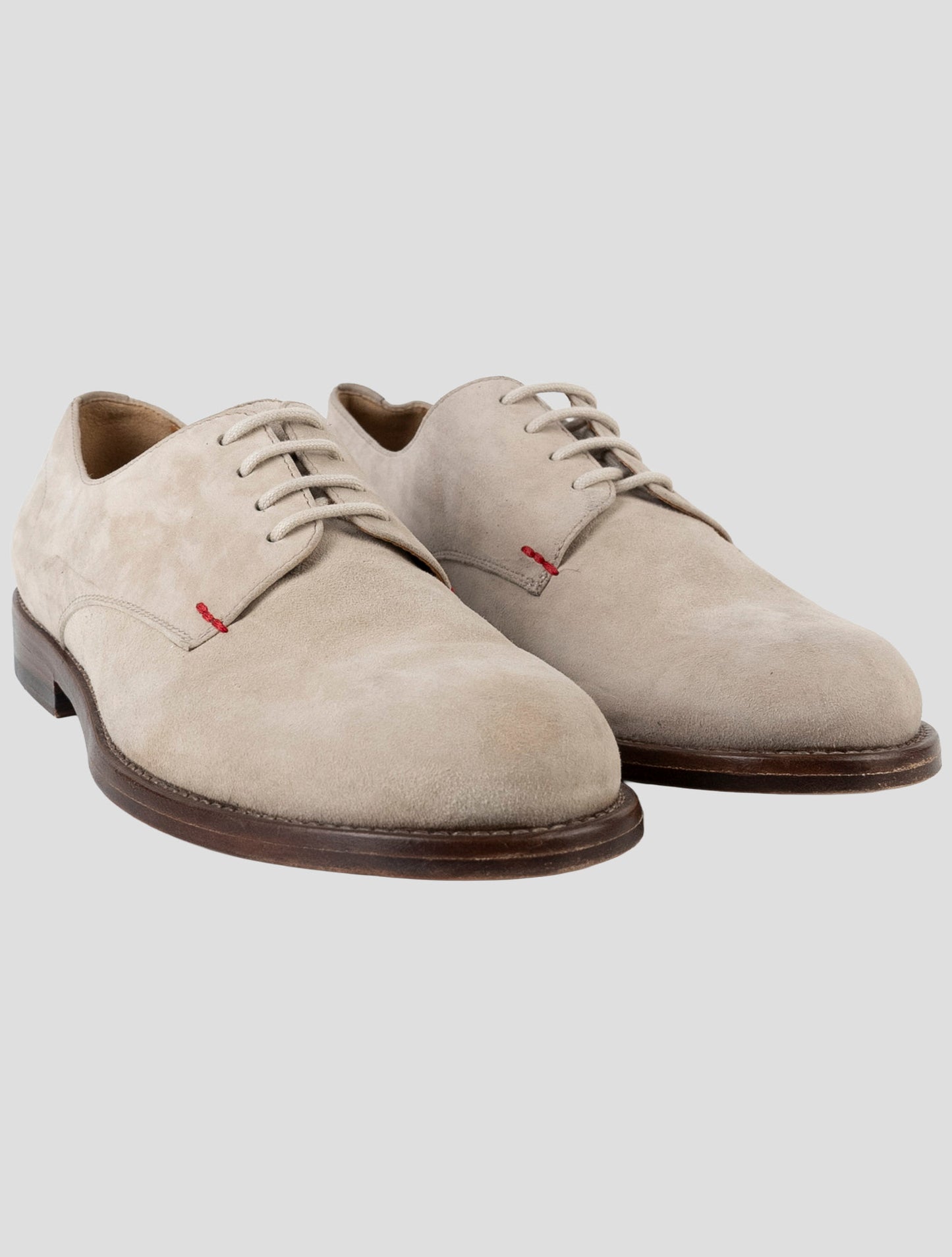 Kiton Beige Leather Suede Dress Shoes
