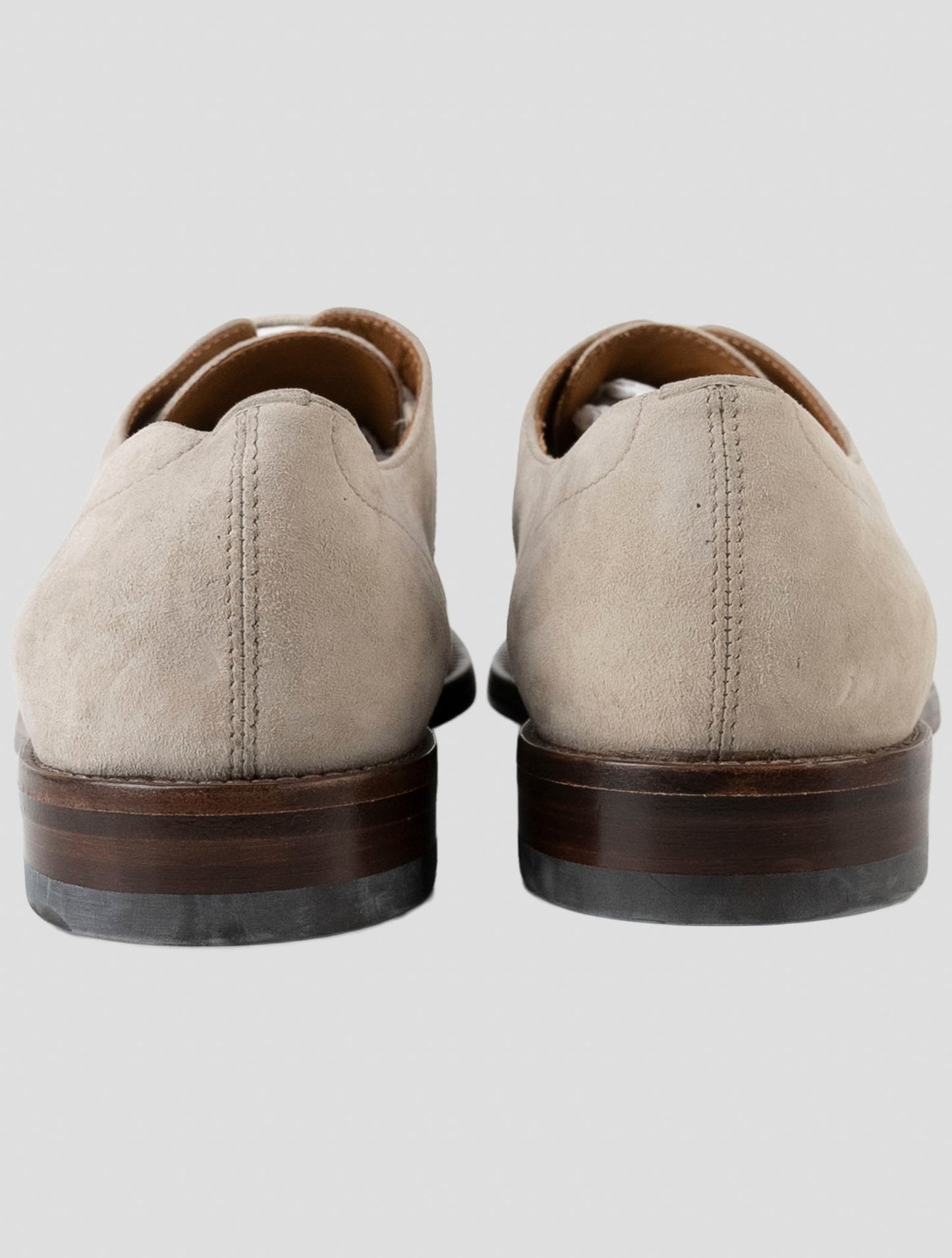 Kiton Beige Leather Suede Dress Shoes