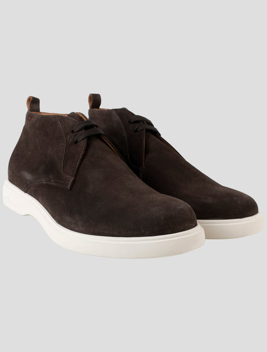 Kiton Brown Leather Suede Sneakers