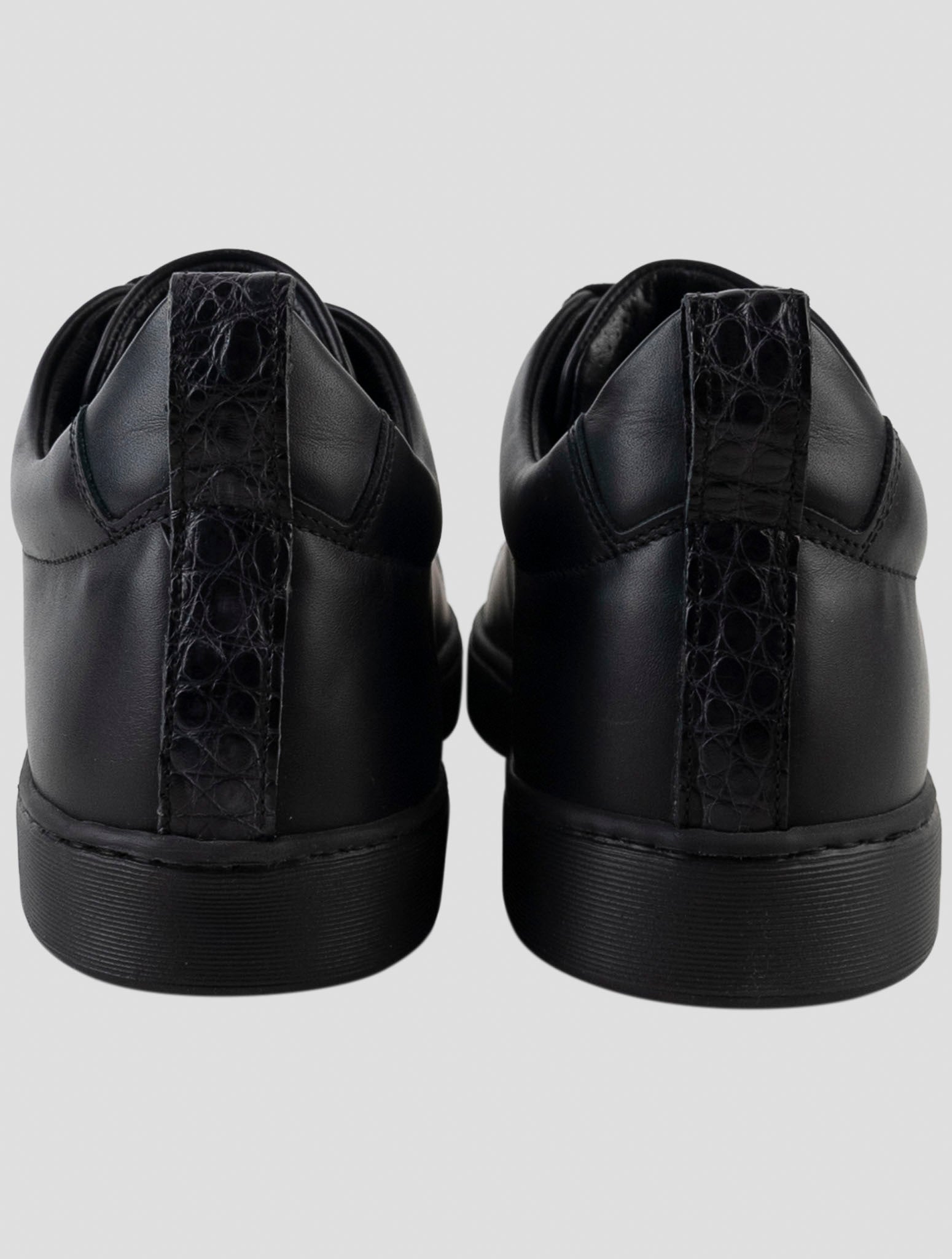 Kiton beige Leather And Leather Crocodile Sneakers