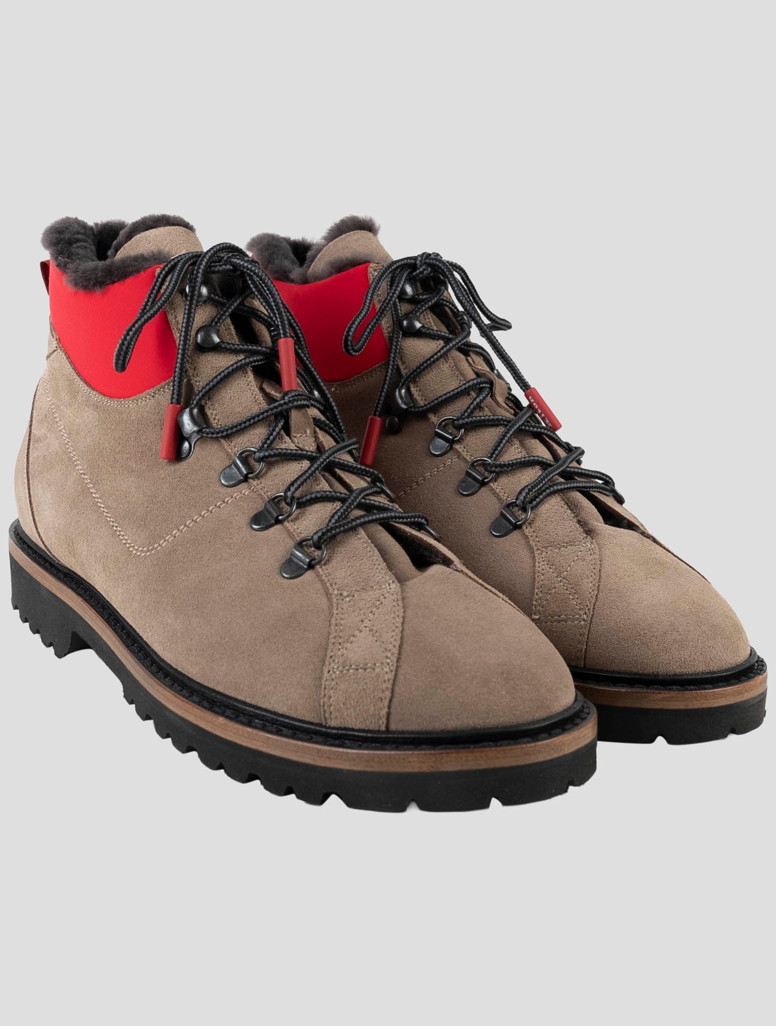 Kiton Beige Leather Suede Boots