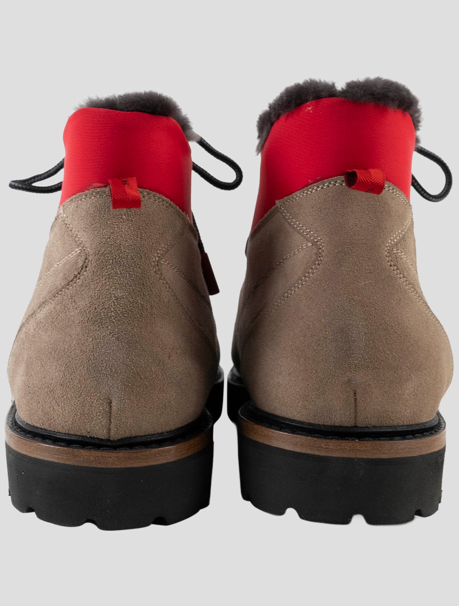Kiton Beige Leather Suede Boots