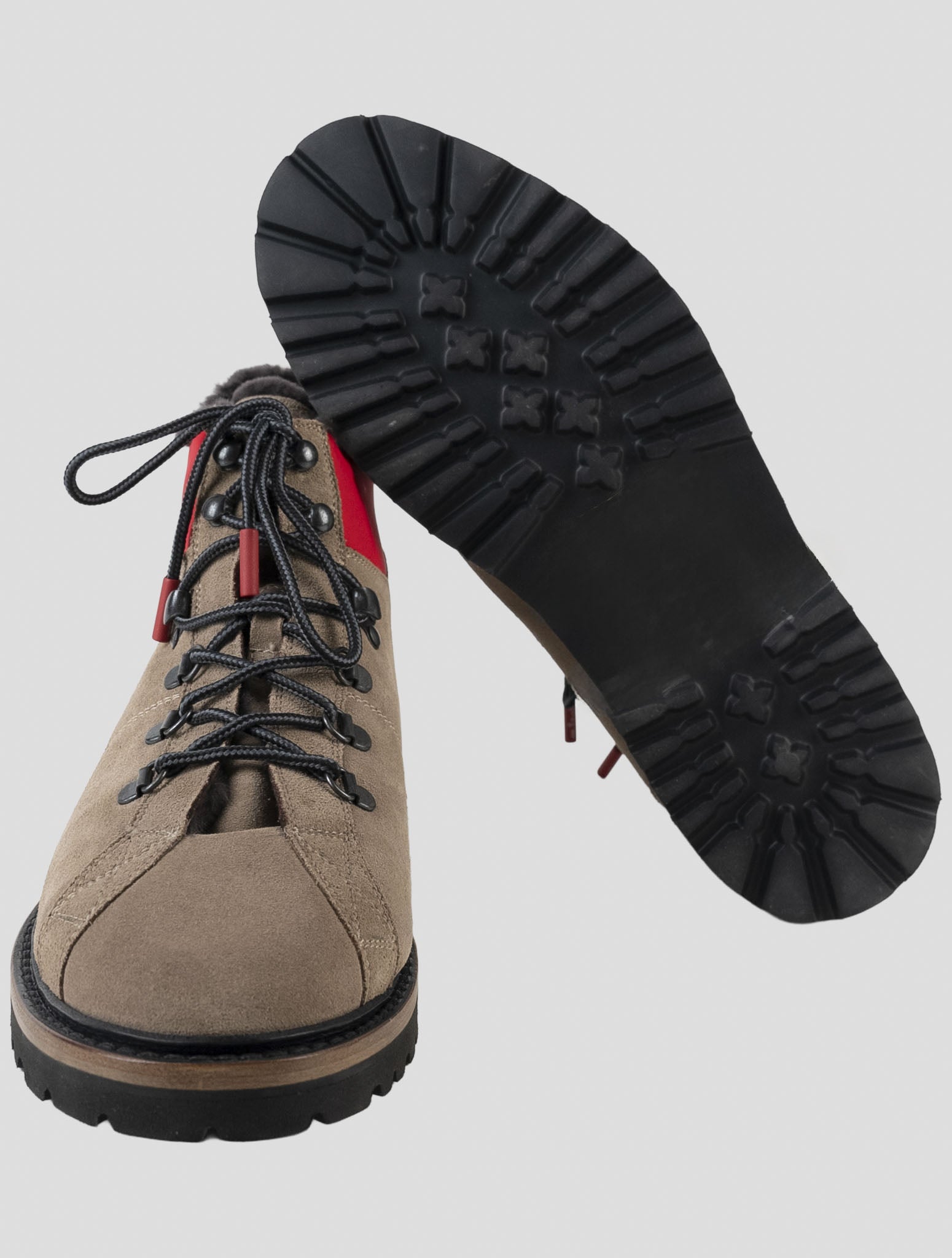 Kiton Beige Leather Suede Boots