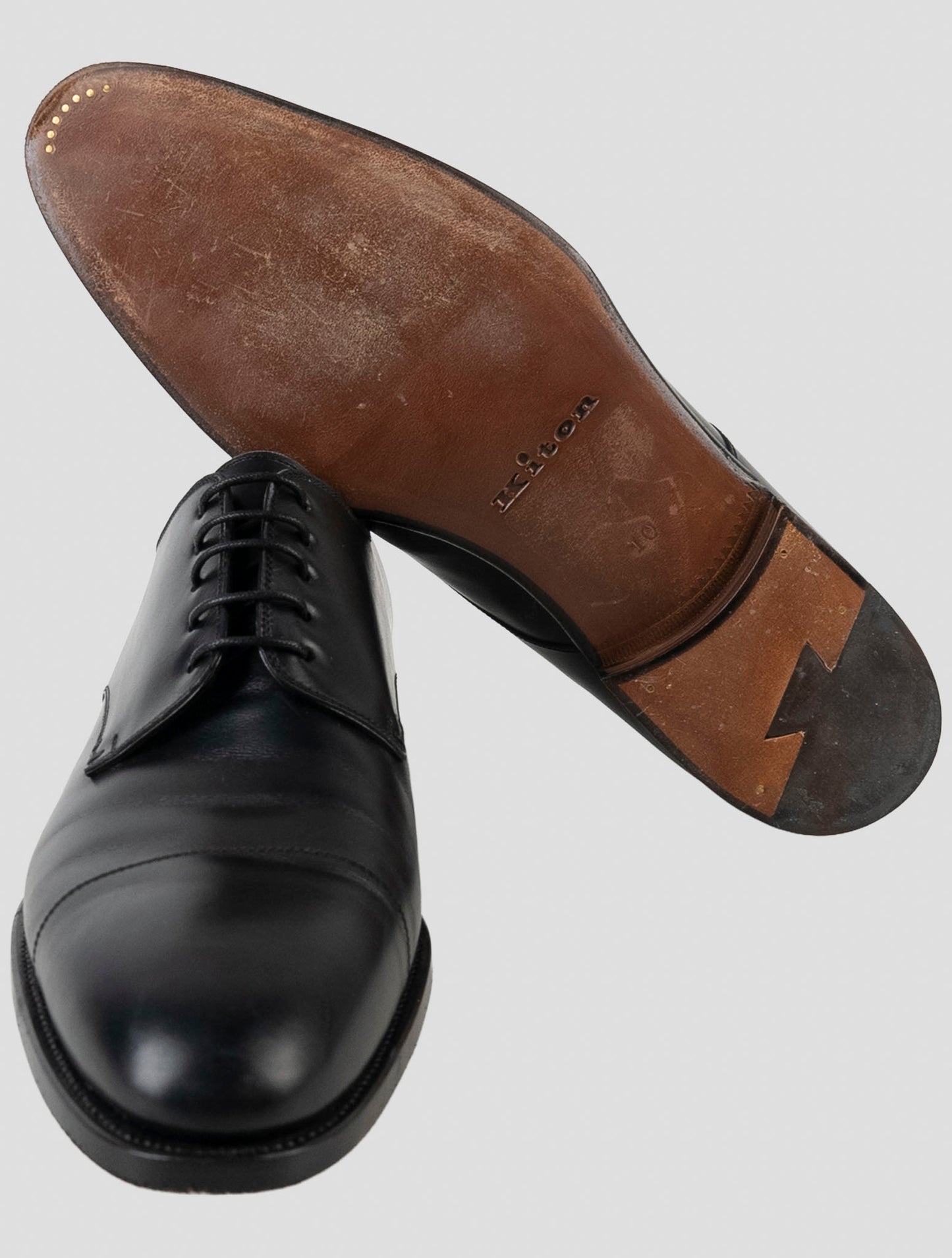 Kiton Black Leather Dress Shoes