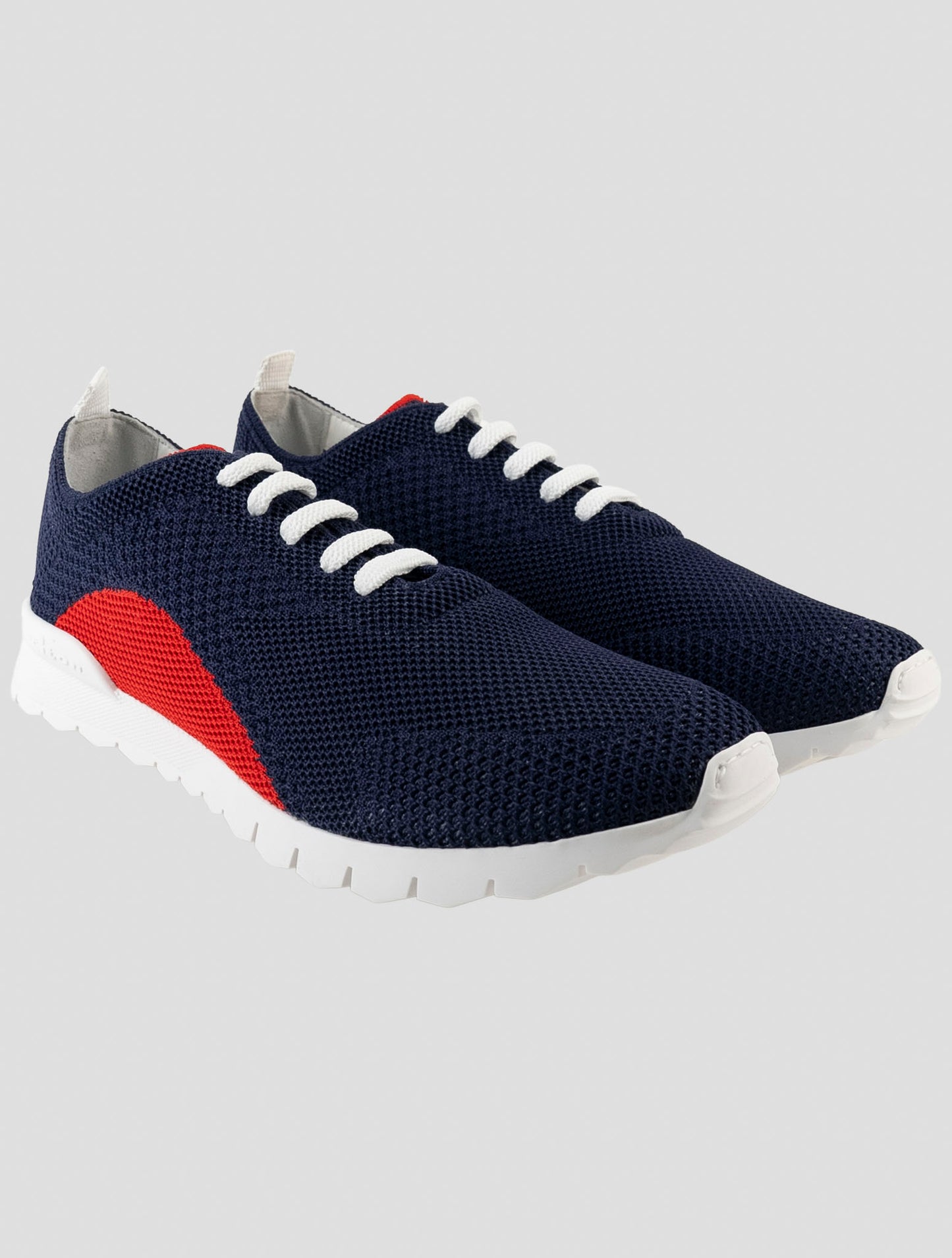 Kiton Blue Red Cotton Ea Sneakers