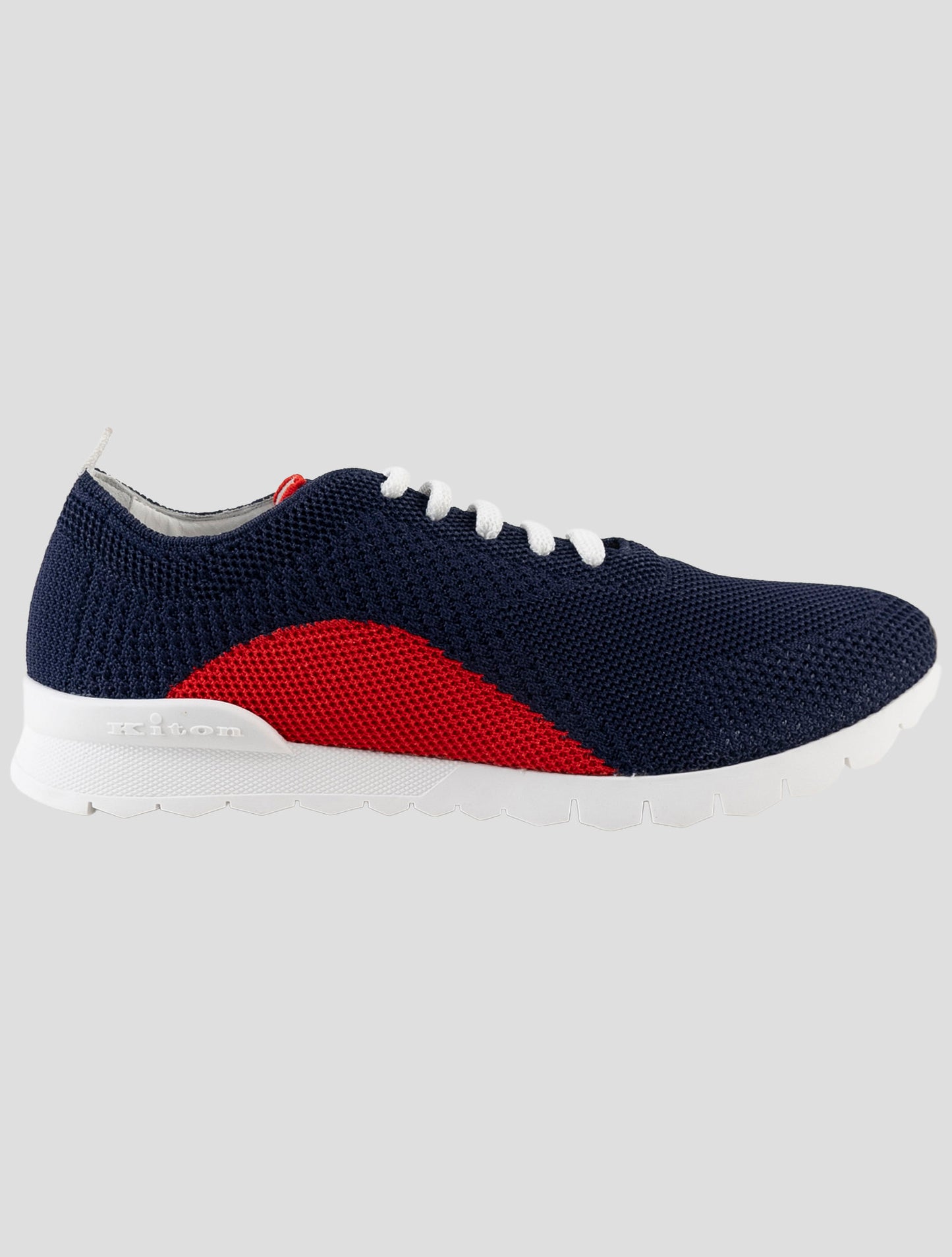 Kiton Blue Red Cotton Ea Sneakers
