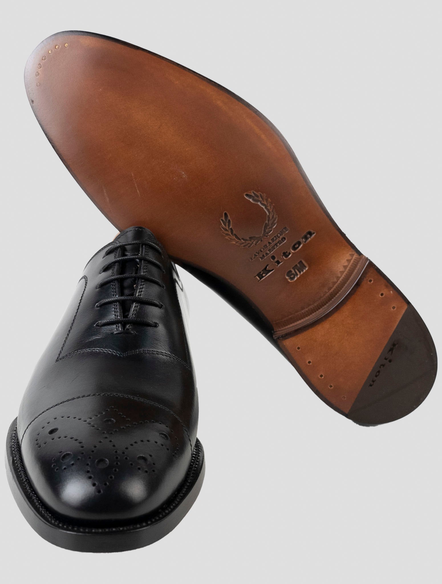 Kiton Black Leather Dress Shoes