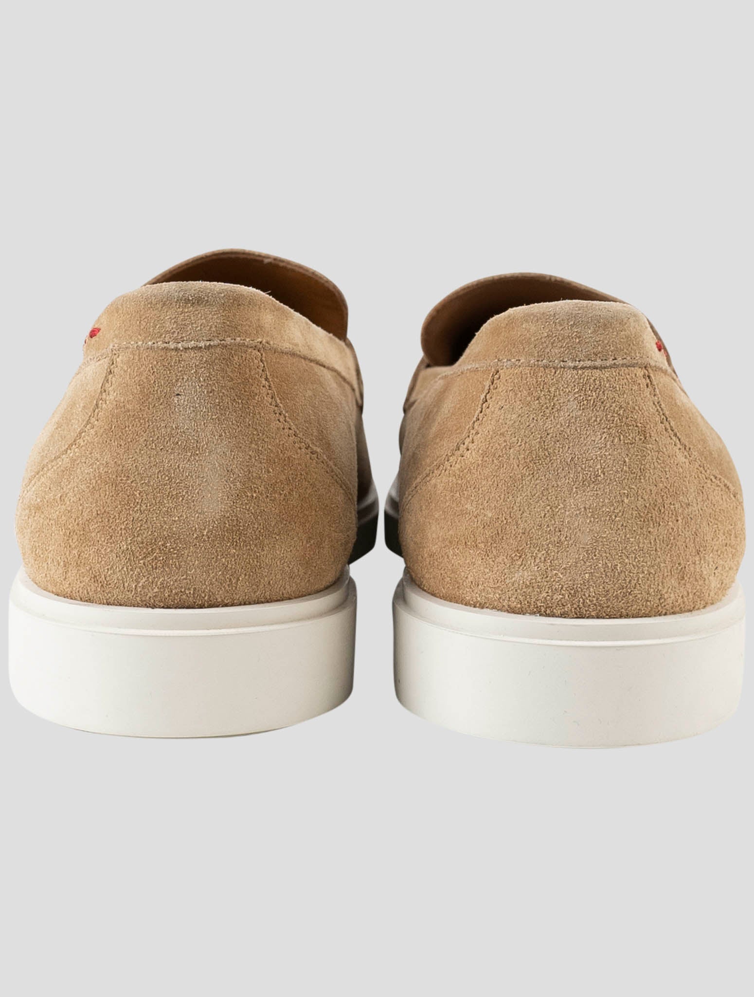 Kiton Beige Leather Suede Loafers
