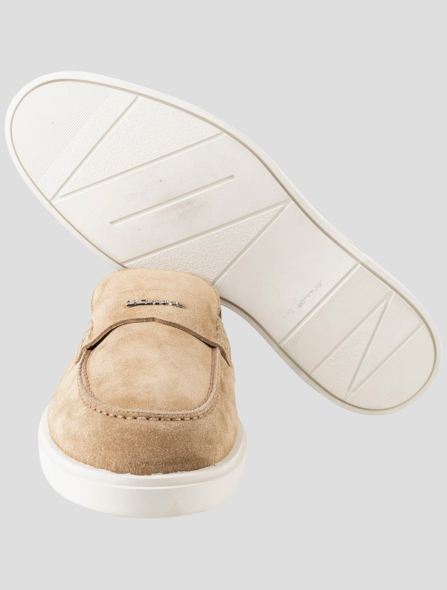 Kiton Beige Leather Suede Loafers