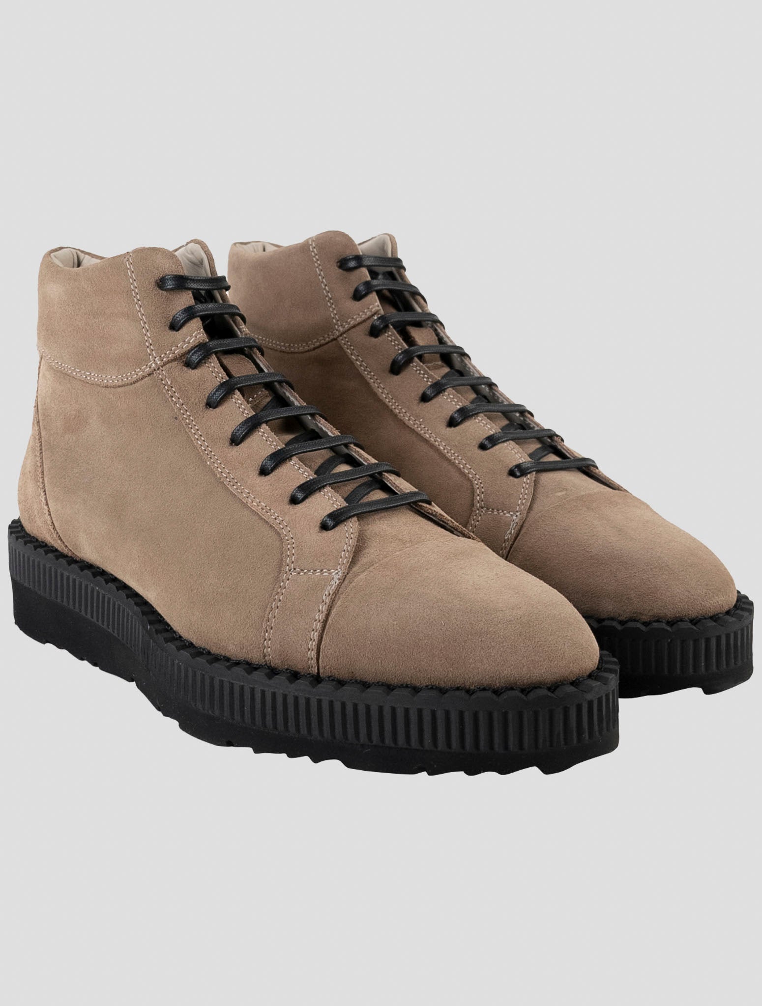 Kiton Brown Leather Suede Boots